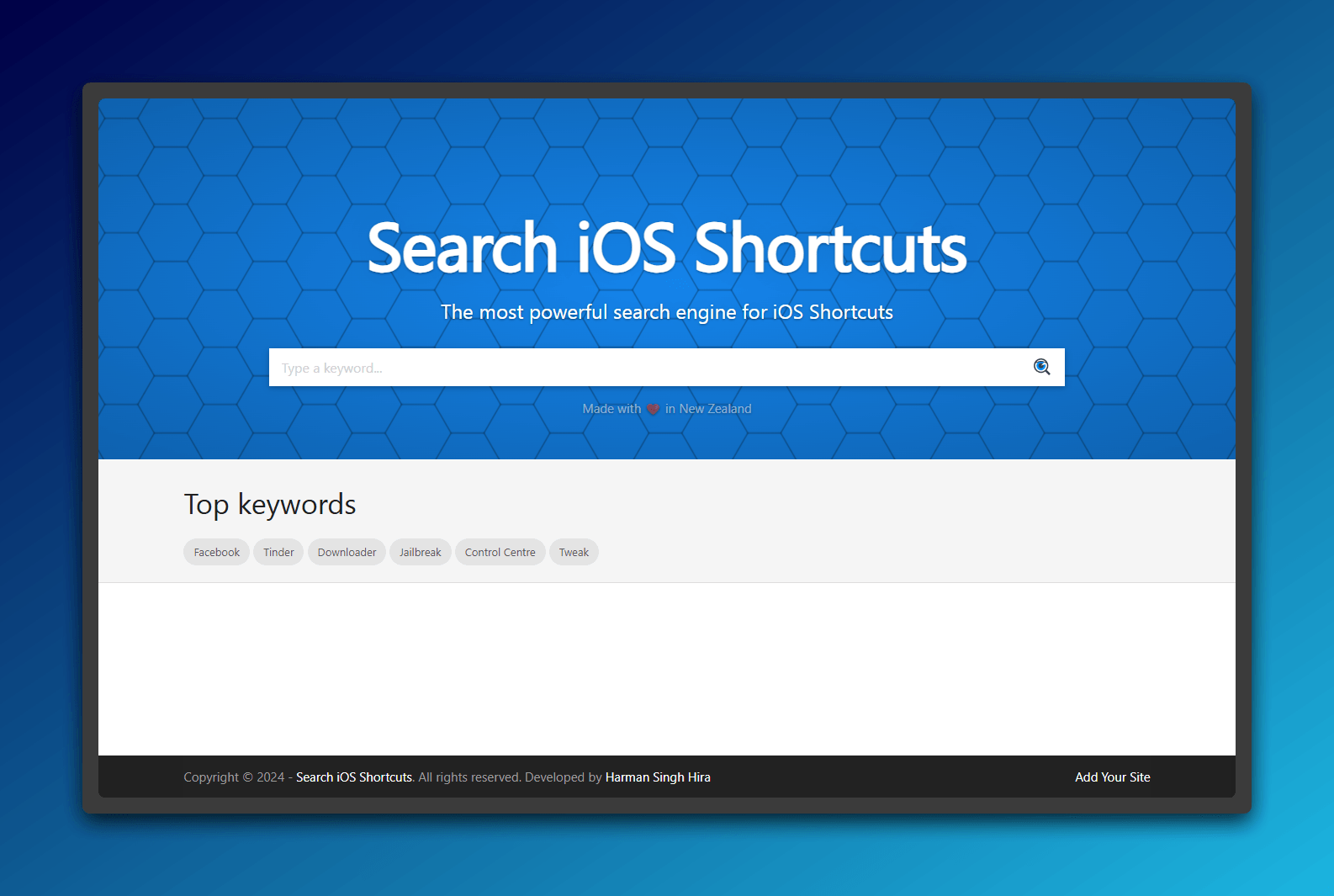 Search Engine for Apple's iOS Shortcuts